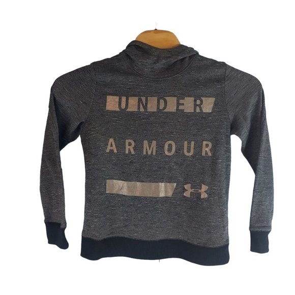 Under Armour Womens Small Gray Silver Metallic Foil UA ColdGear‎ Hoodie 1321142 - Picture 2 of 6